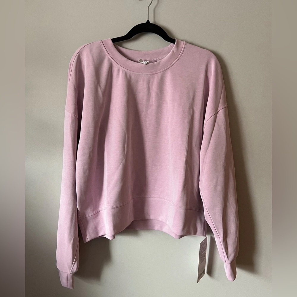 🌸 NWT Lululemon Perfectly Oversized Cropped Crew Softstreme Pink Peony 🌸
